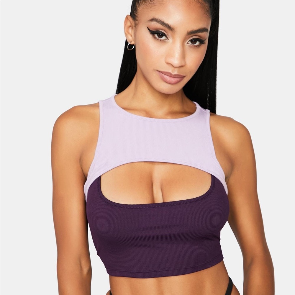 Dollskill Shaci Two Tone Peak Top - Purple
